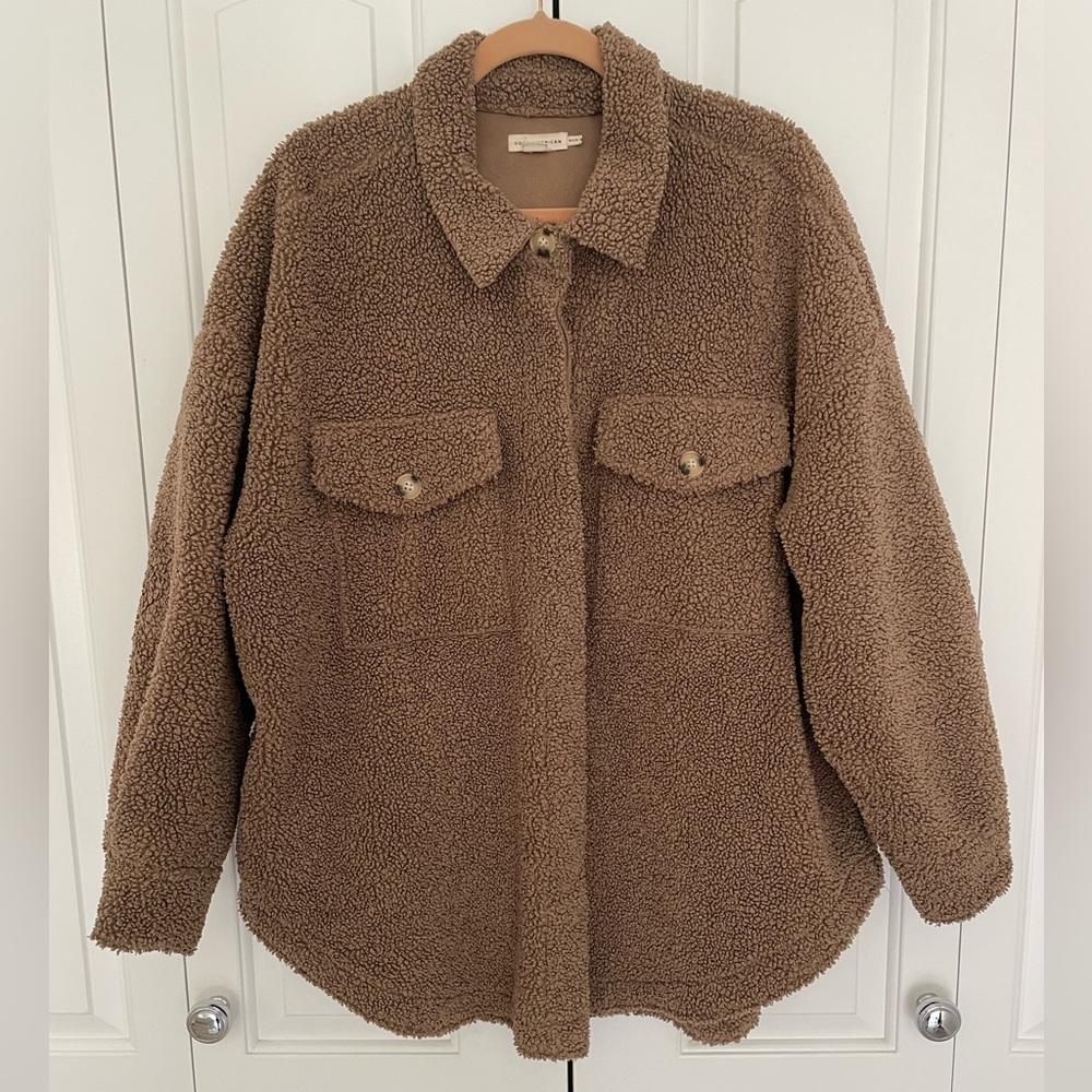 Good American Sherpa Shacket Jacket Long Sleeves Size 3/4(Extra Large)Oversized - Picture 7 of 13